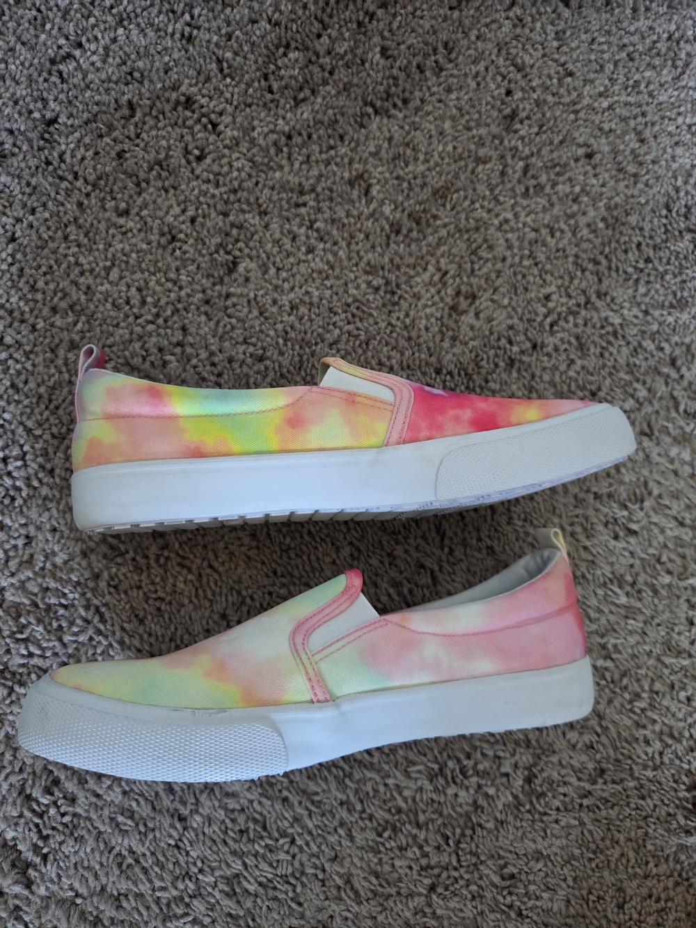 Cat & Jack Tie-Dye Slip-On Kids Sneakers - Pink, Yellow, Green